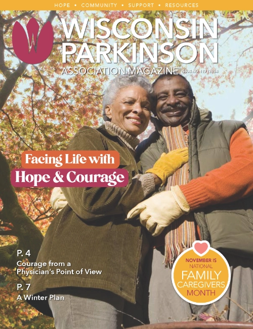 Wisconsin Parkinson Association magazine cover image for issue 117 in 2024.