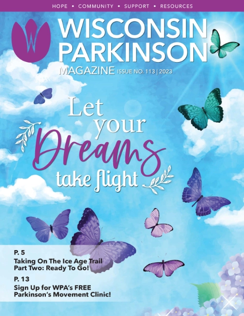 Wisconsin Parkinson Association magazine cover image for issue 113 in 2023.