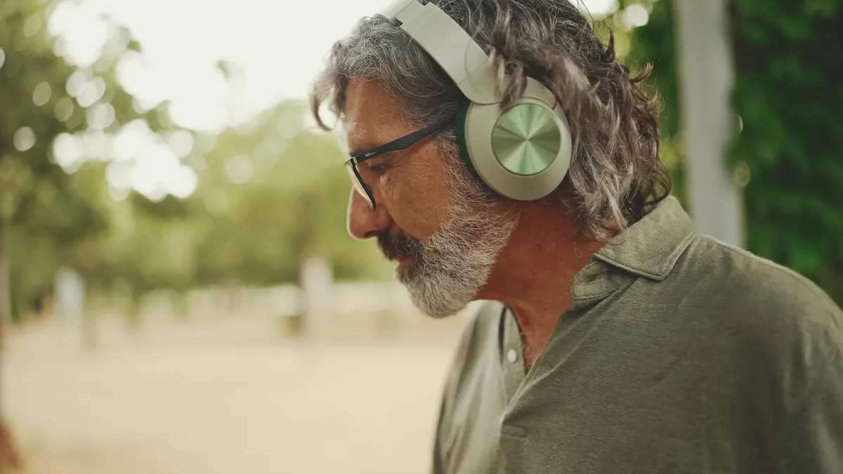 Man wearing headphones