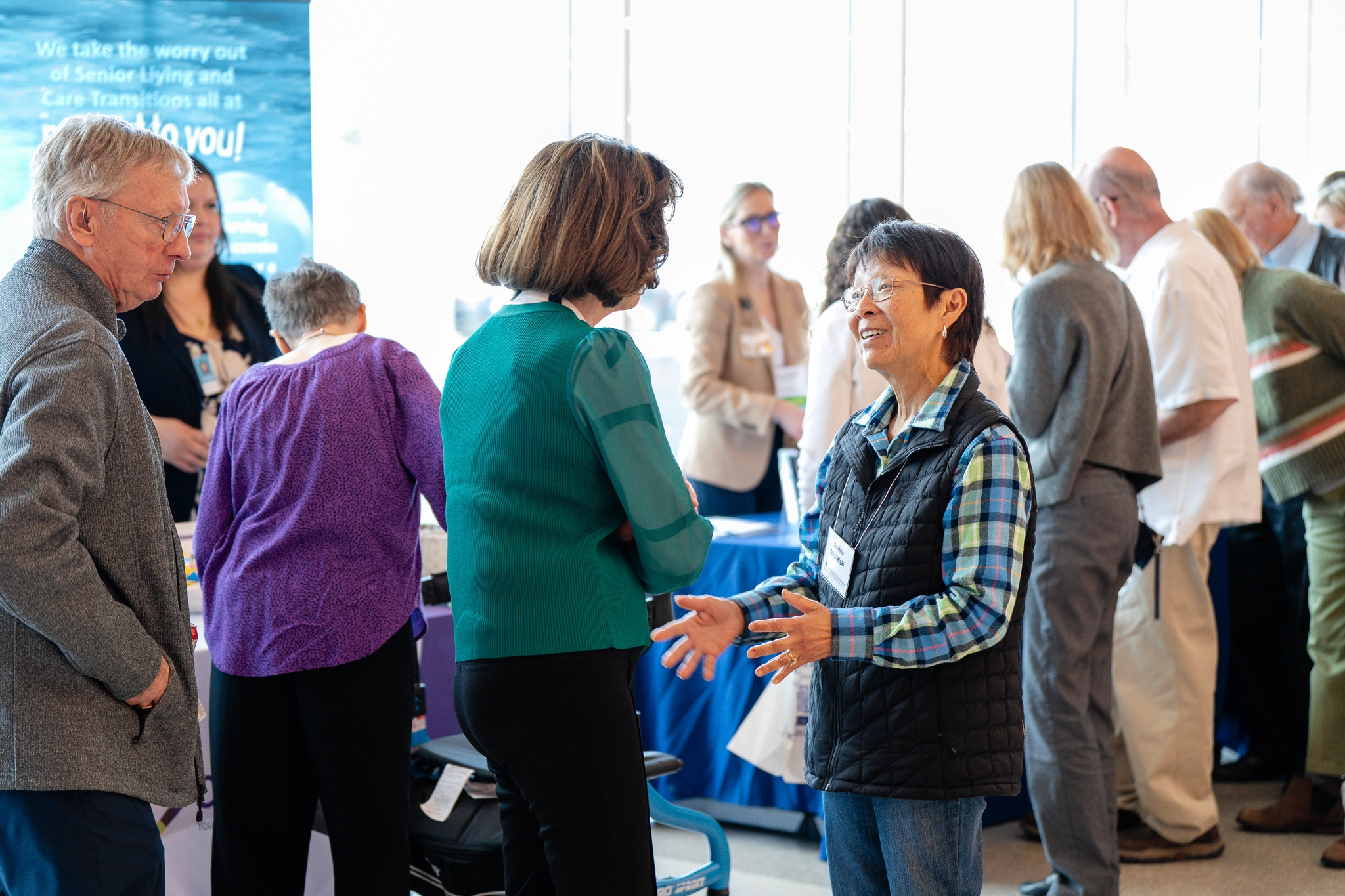 Conference attendees mingling